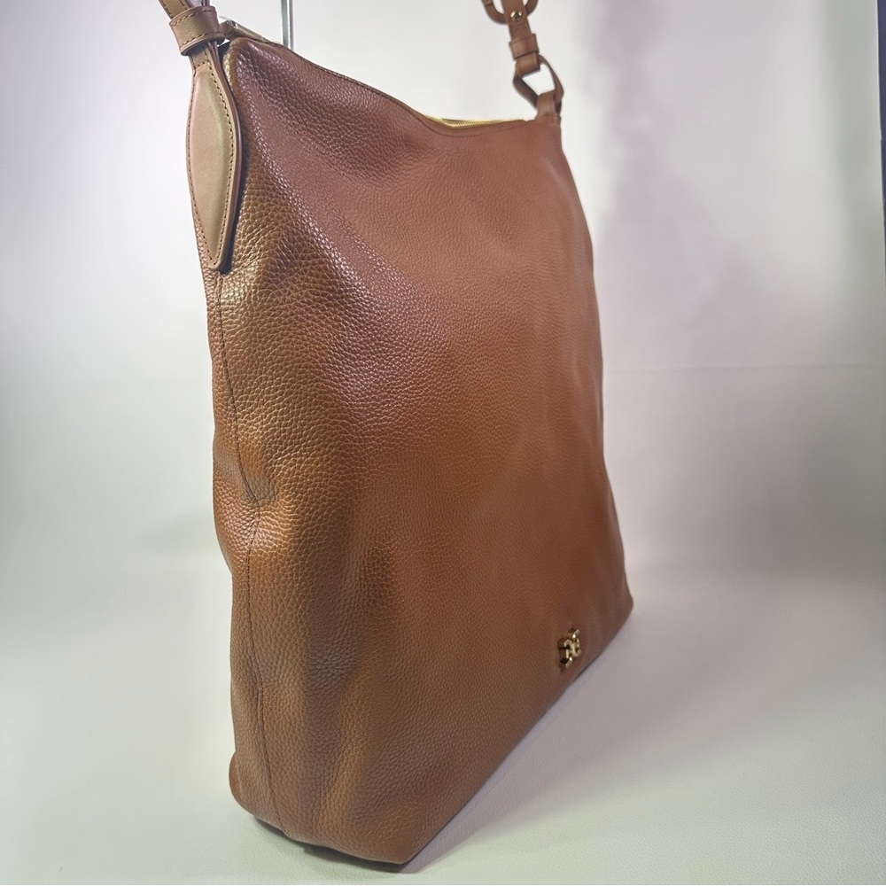 NEW SAM EDLEMAN BAY LARGE CHAINLINK HOBO CARAMEL LEATHER SHOULDER BAG HOBO NWT!! - Picture 6 of 15